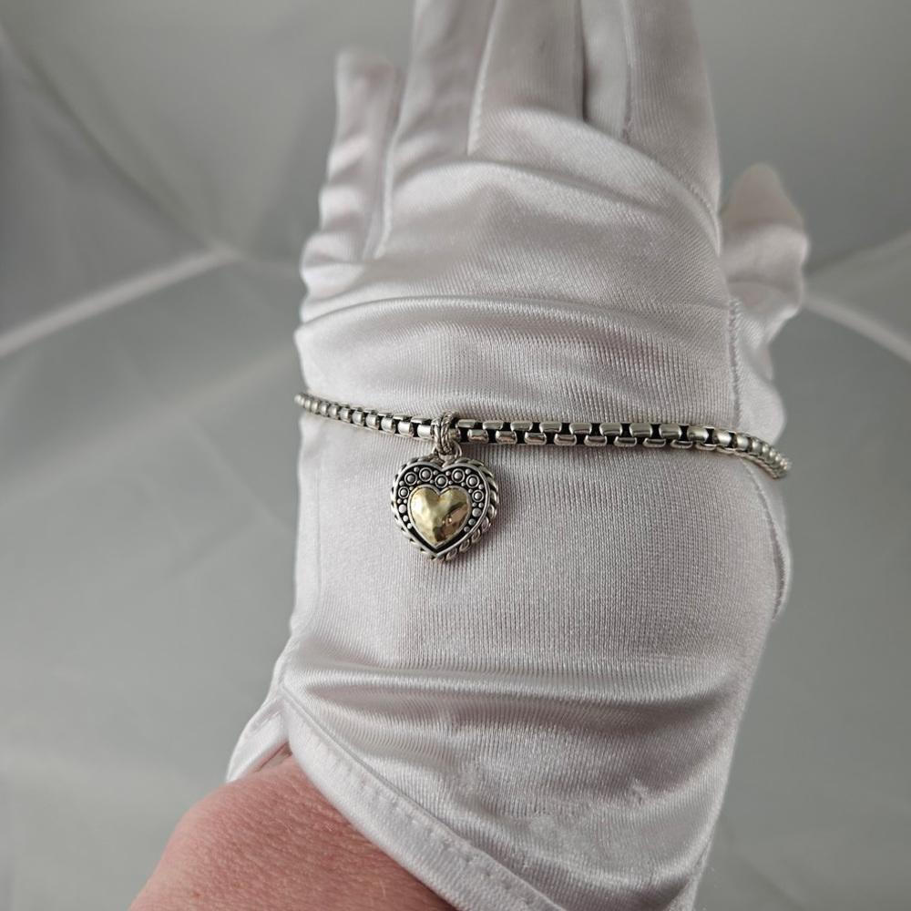 JAi by John Hardy Sterling and 14K Gold Love Charm Bracelet - Picture 11 of 12